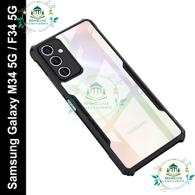 Picture of Xundd Back Cover for Samsung Galaxy M34 5G / Samsung Galaxy F34 5G Transparent Hybrid Hard PC Back Bumper