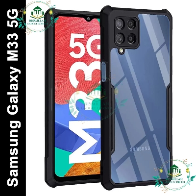 Picture of Xundd Back Cover for Samsung Galaxy M33 5G Transparent Hybrid Hard PC Back Bumper