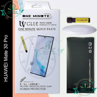 Picture of Premium UV Tempered Glass For Huawei Mate 30 Pro Screen Protector Curved with Liquid Glue and UV Light -Transparent Clear