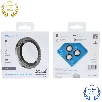 Picture of iPhone 14 / 14 plus  Kuzoom Tempered Glass Metal Ring Camera Lens Protector Film