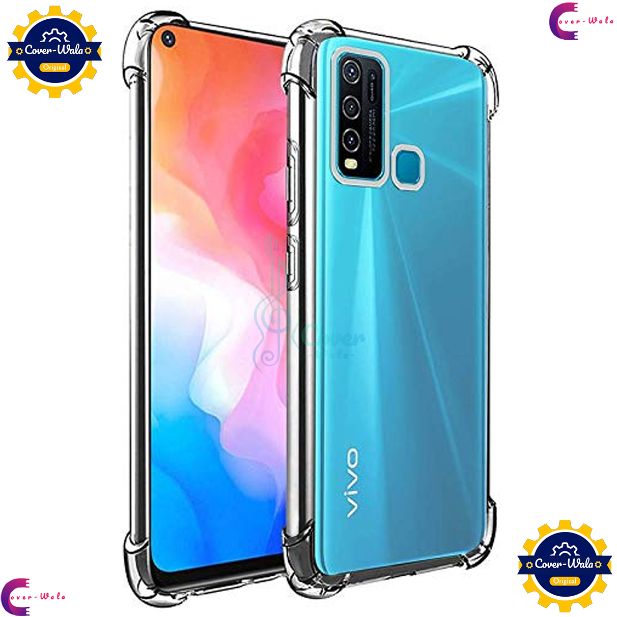 Picture of Transparent Back Clear Cover case + Xundd Protective Cover + Silicone Back Cover With Camera Protection Specially Designed For vivo Y30 / Vivo Y50 / Vivo Y30i Back Cover.