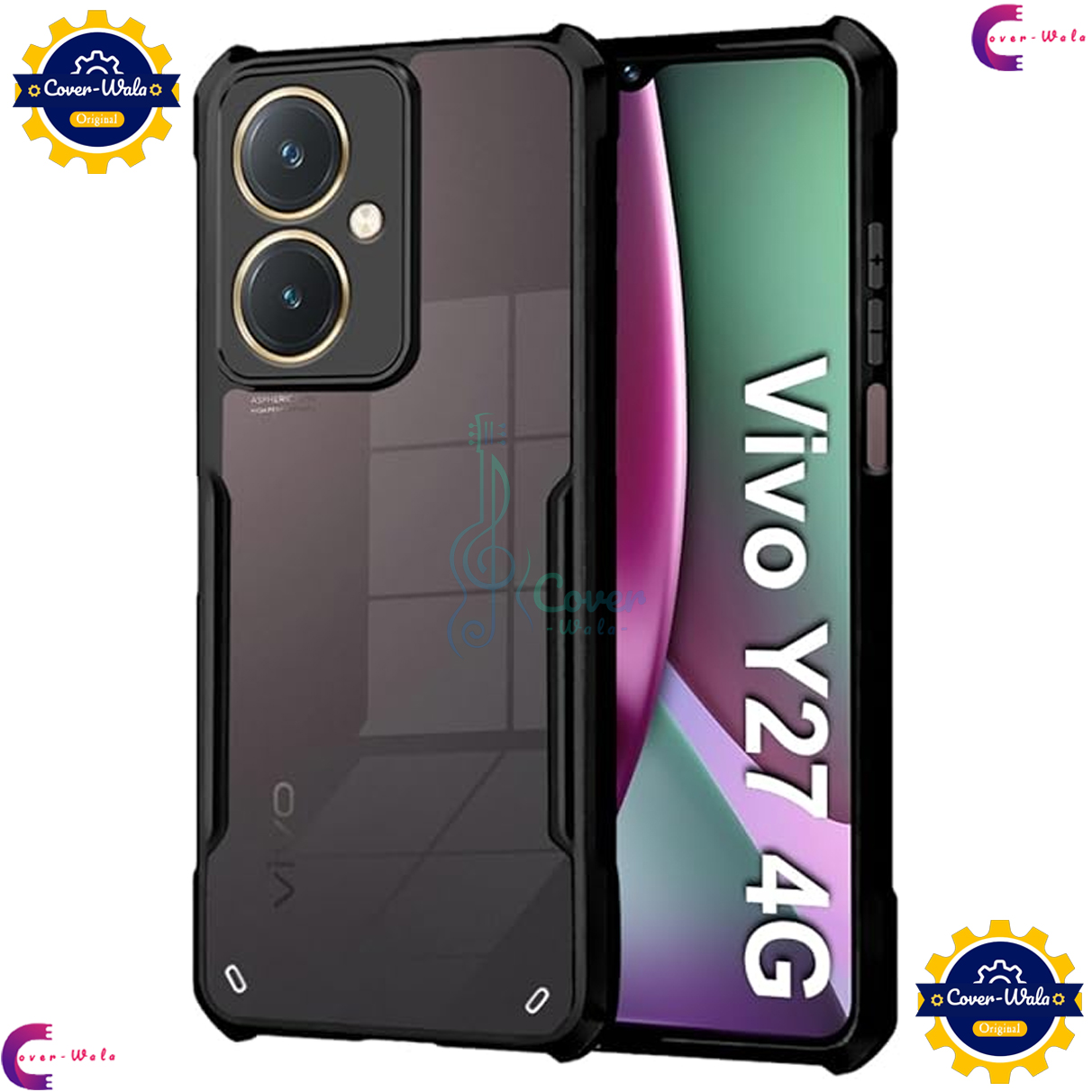 Picture of Transparent Back Clear Cover case + Xundd Protective Cover + Silicone Back Cover With Camera Protection Specially Designed For vivo Y27 4G Back Cover.