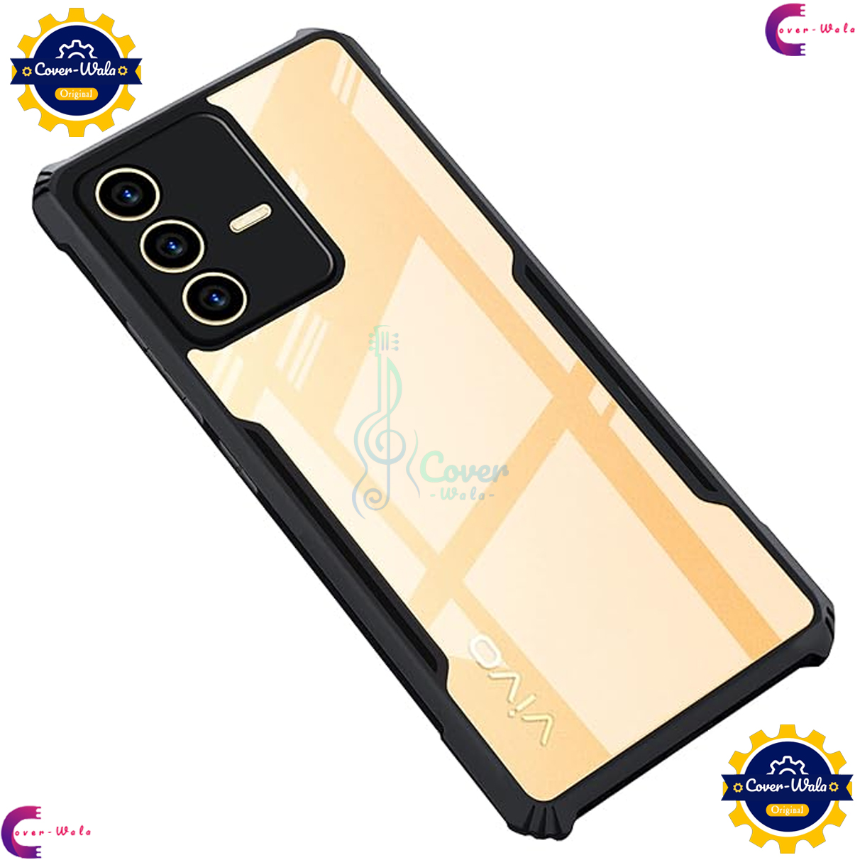 Picture of Transparent Back Clear Cover case + Xundd Protective Cover + Silicone Back Cover With Camera Protection Specially Designed For vivo V23 Pro 5G / Vivo S12 Pro 5G Back Cover.