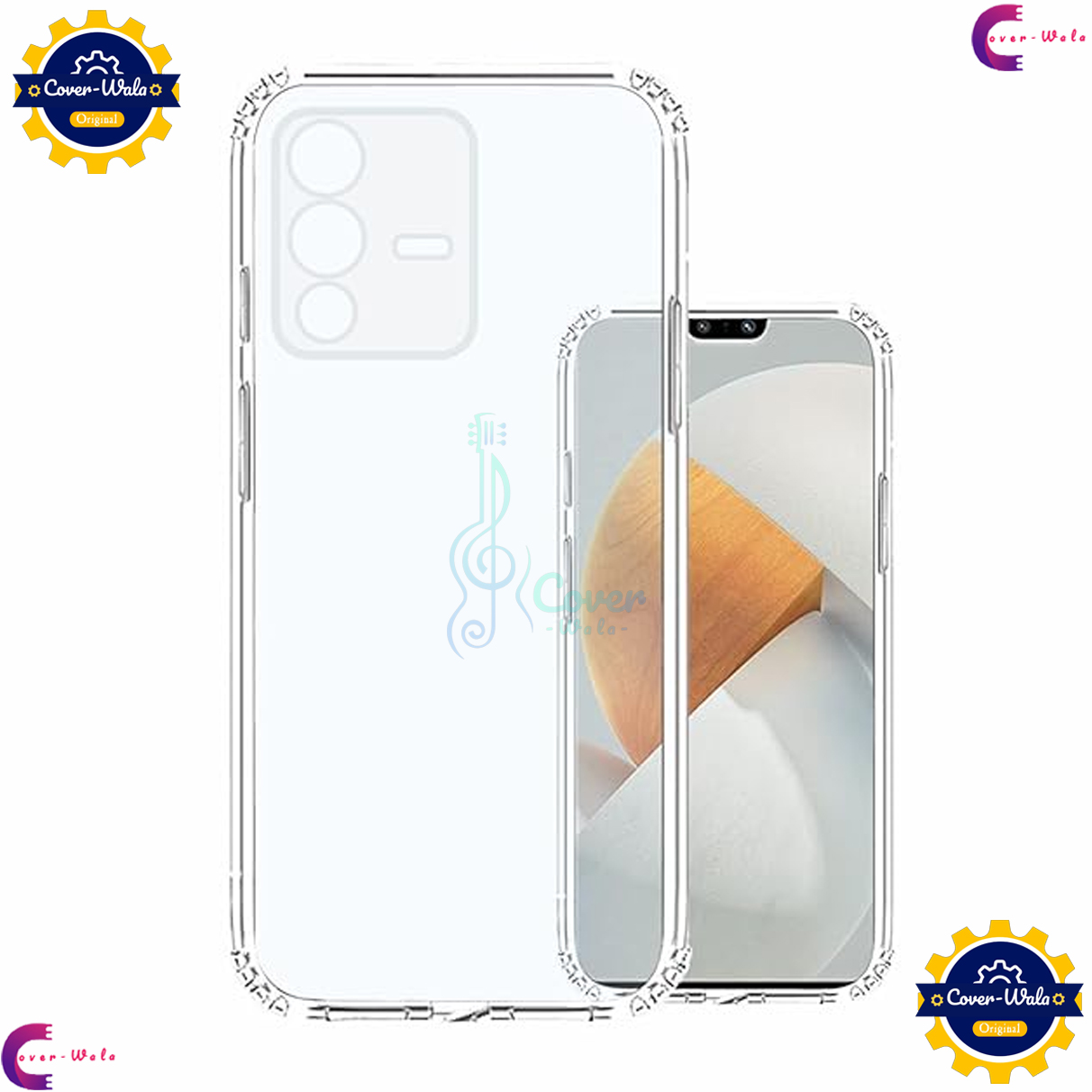 Picture of Transparent Back Clear Cover case + Xundd Protective Cover + Silicone Back Cover With Camera Protection Specially Designed For vivo V23 Pro 5G / Vivo S12 Pro 5G Back Cover.