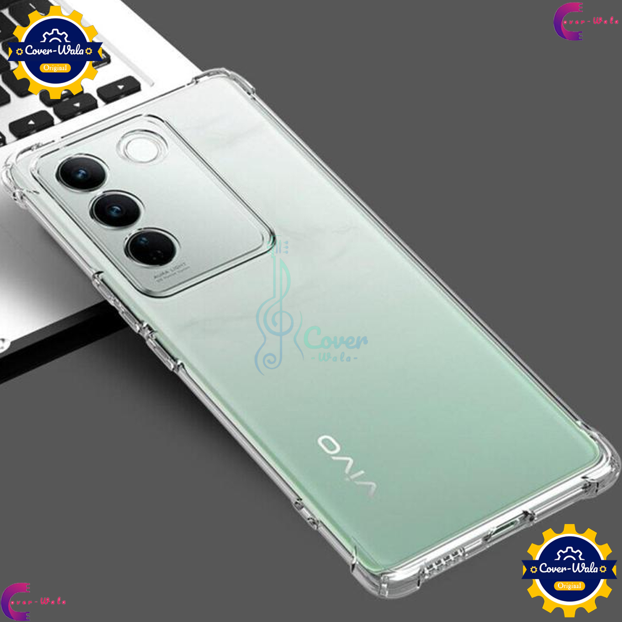 Picture of Transparent Back Clear Cover case + Xundd Protective Cover + Silicone Back Cover With Camera Protection Specially Designed For Vivo V27e 5G Back Cover.