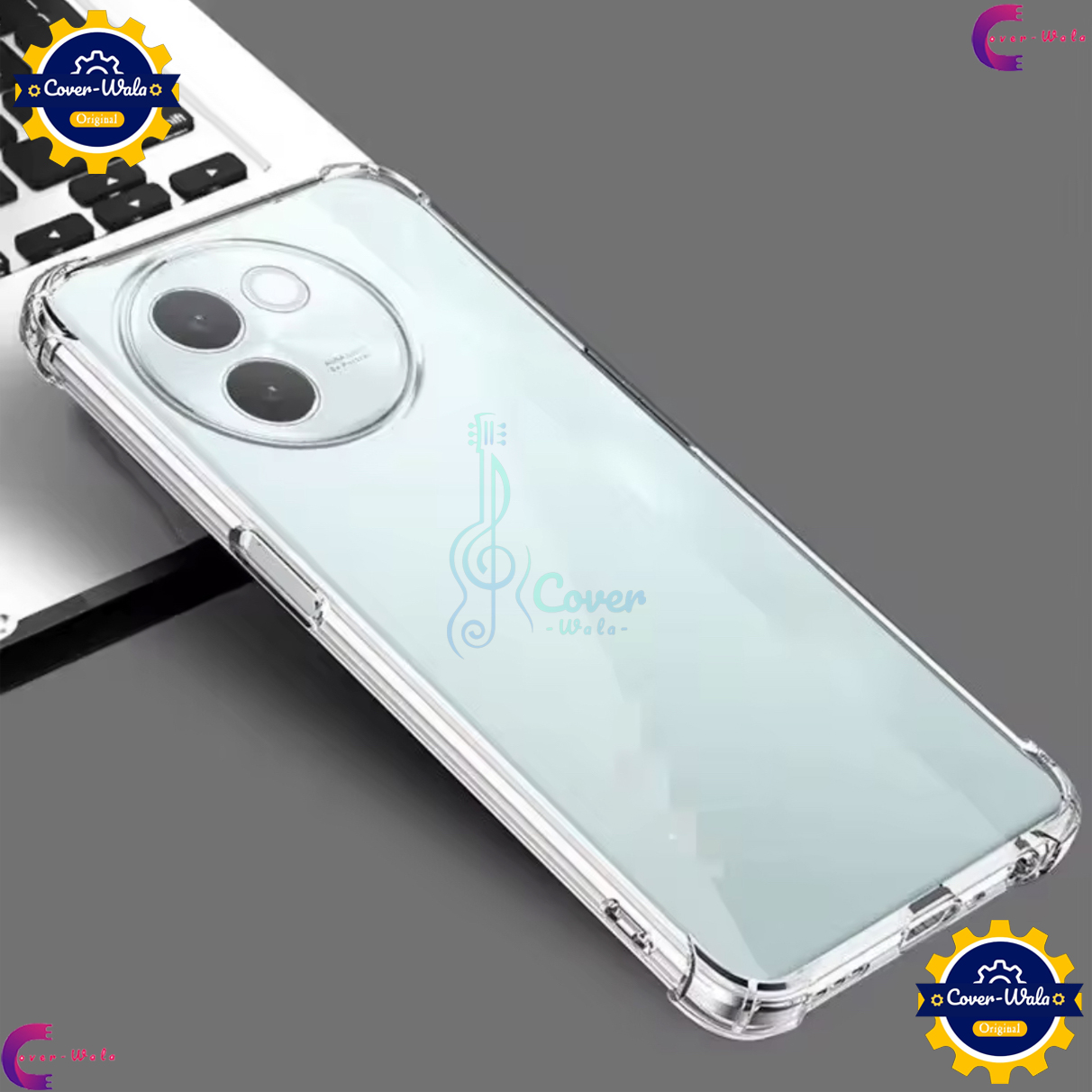 Picture of Transparent Back Clear Cover case + Xundd Protective Cover + Silicone Back Cover With Camera Protection Specially Designed For Vivo V30e 5G Back Cover.