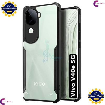 Picture of Transparent Back Clear Cover case + Xundd Protective Cover + Silicone Back Cover With Camera Protection Specially Designed For Vivo V40E 5G / iQOO Z9s 5G Back Cover.