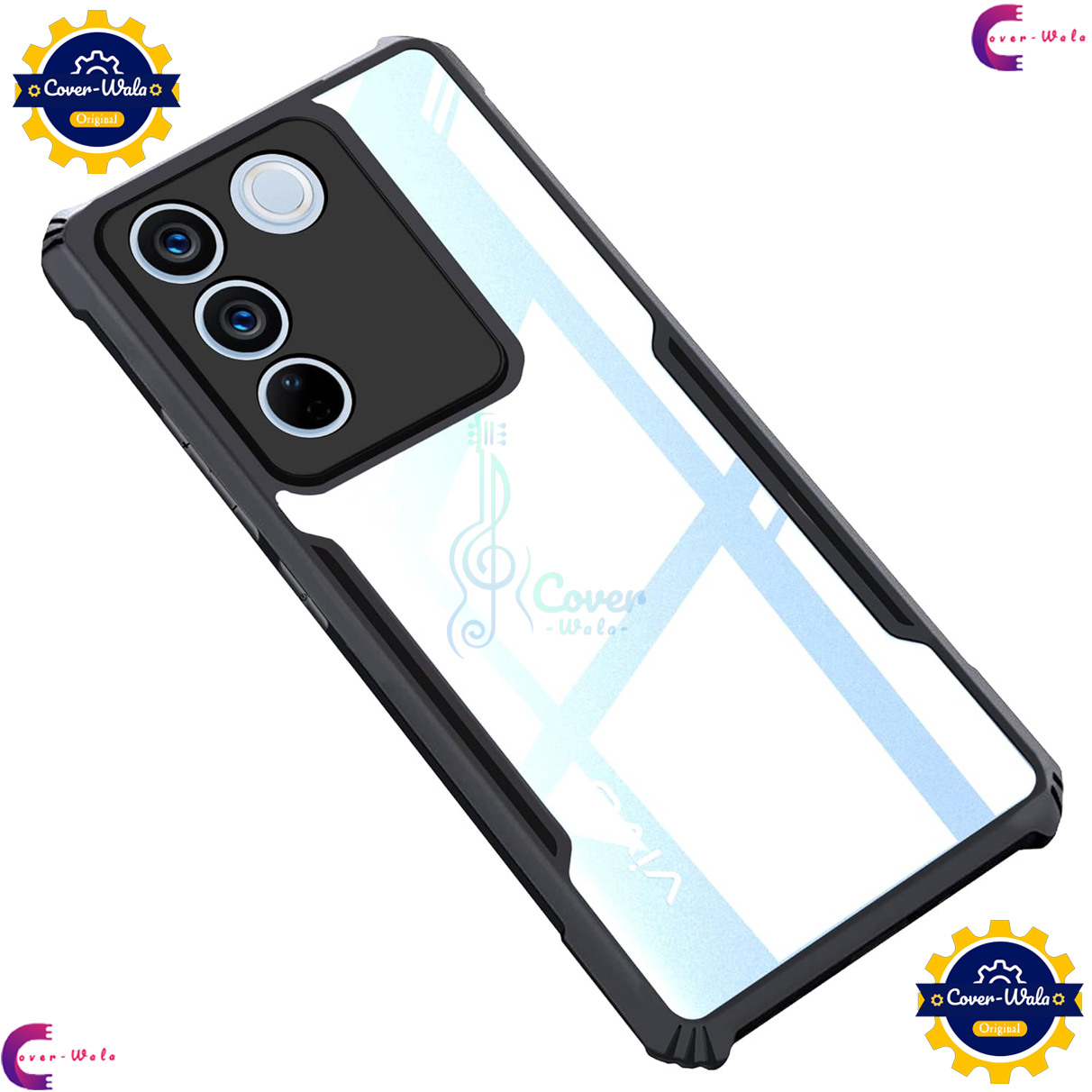 Picture of Transparent Back Clear Cover case + Xundd Protective Cover + Silicone Back Cover With Camera Protection Specially Designed For Vivo V27 5G / Vivo V27 Pro 5G Back Cover.