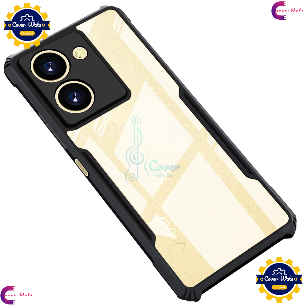 Picture of Transparent Back Clear Cover case + Xundd Protective Cover + Silicone Back Cover With Camera Protection Specially Designed For Vivo Y36 4G / Vivo Y78 5G / Vivo Y27 5G Back Cover.