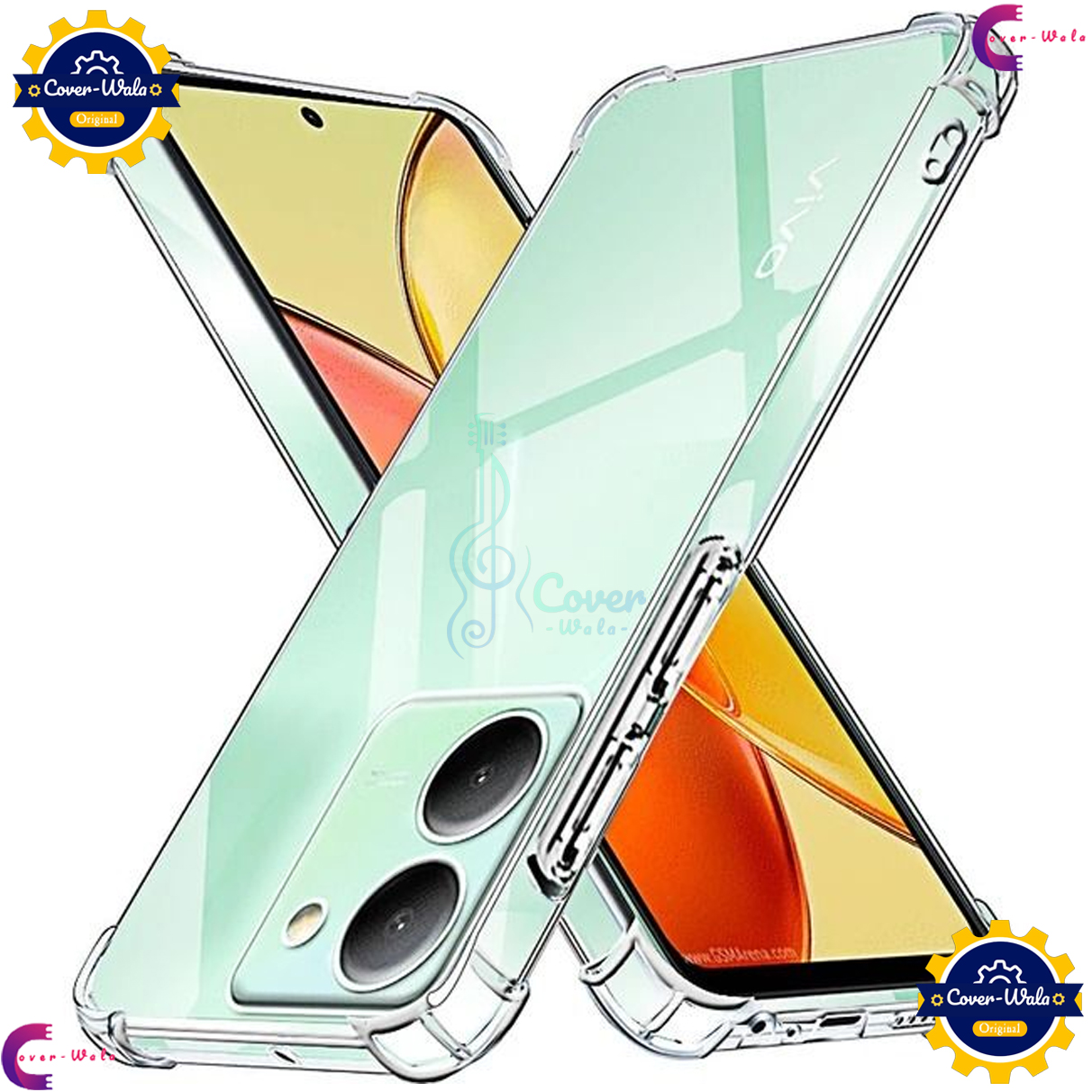Picture of Transparent Back Clear Cover case + Xundd Protective Cover + Silicone Back Cover With Camera Protection Specially Designed For Vivo Y36 4G / Vivo Y78 5G / Vivo Y27 5G Back Cover.