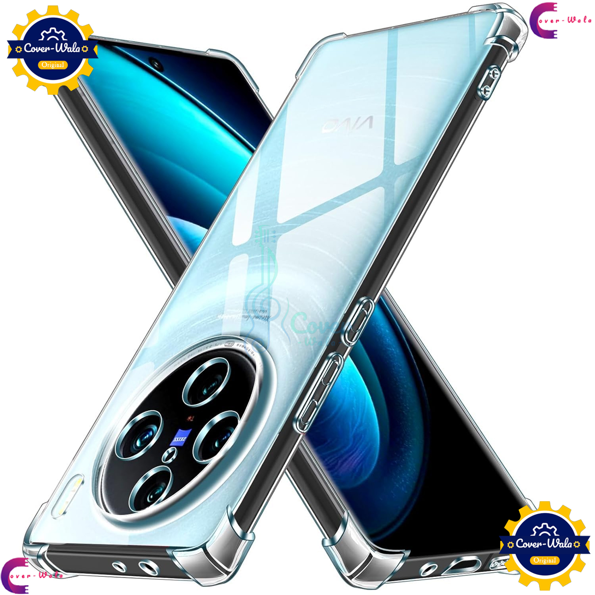 Picture of Transparent Back Clear Cover case + Xundd Protective Cover + Silicone Back Cover With Camera Protection Specially Designed For Vivo X100 5G Back Cover.