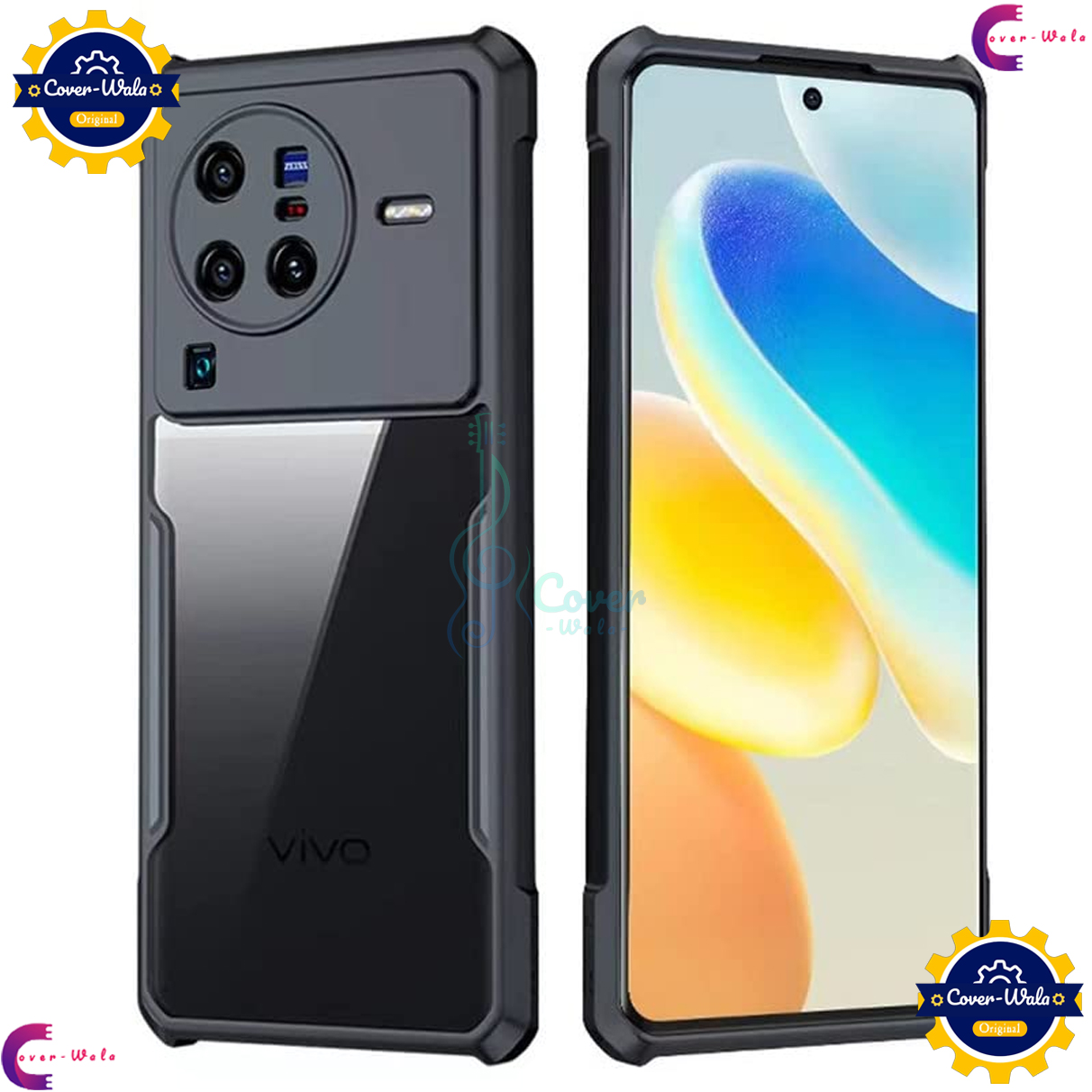Picture of Transparent Back Clear Cover case + Xundd Protective Cover + Silicone Back Cover With Camera Protection Specially Designed For Vivo X80 Pro 5G Back Cover.