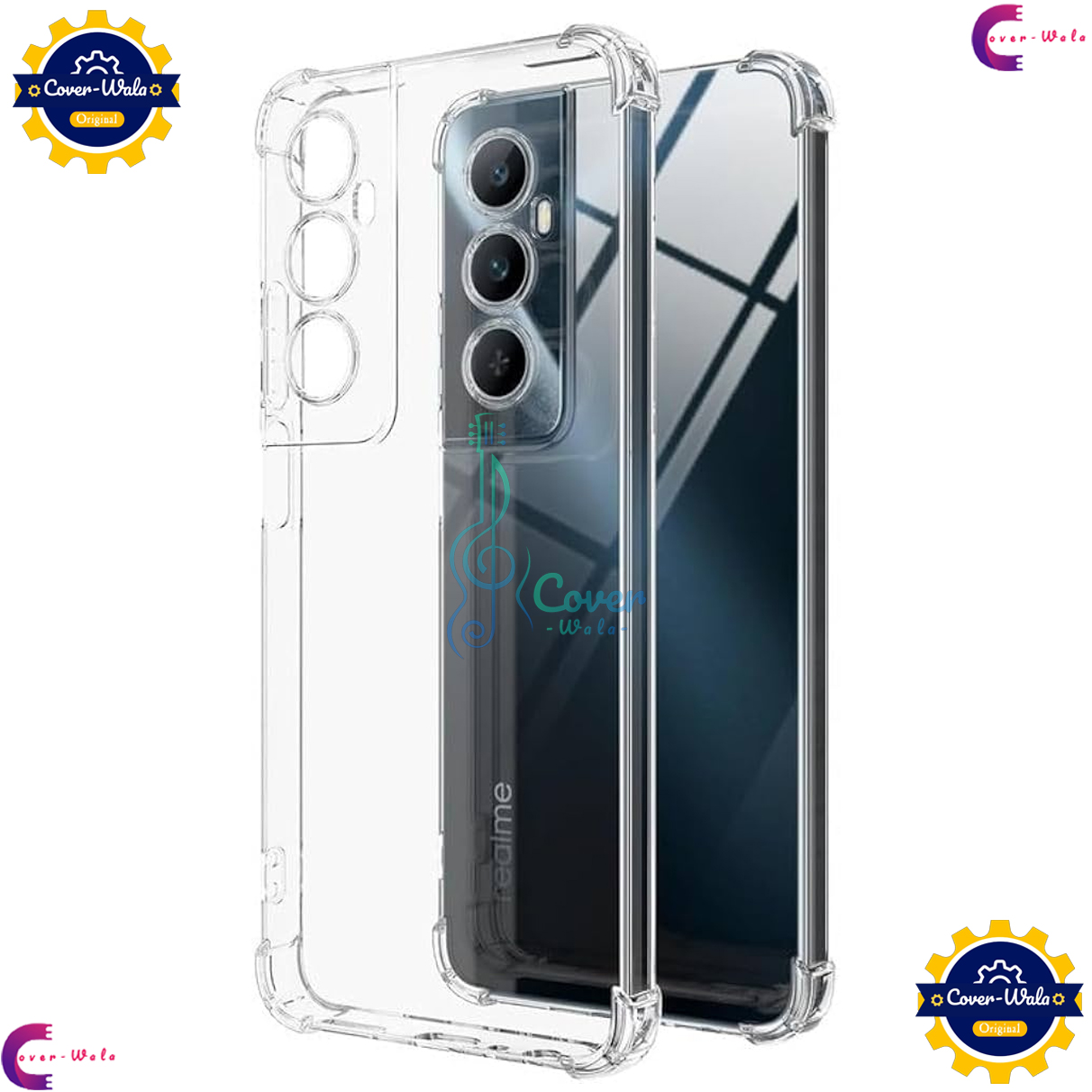 Picture of Transparent Back Clear Cover case + Xundd Protective Cover + Silicone Back Cover With Camera Protection Specially Designed For Realme C75 4G Back Cover.