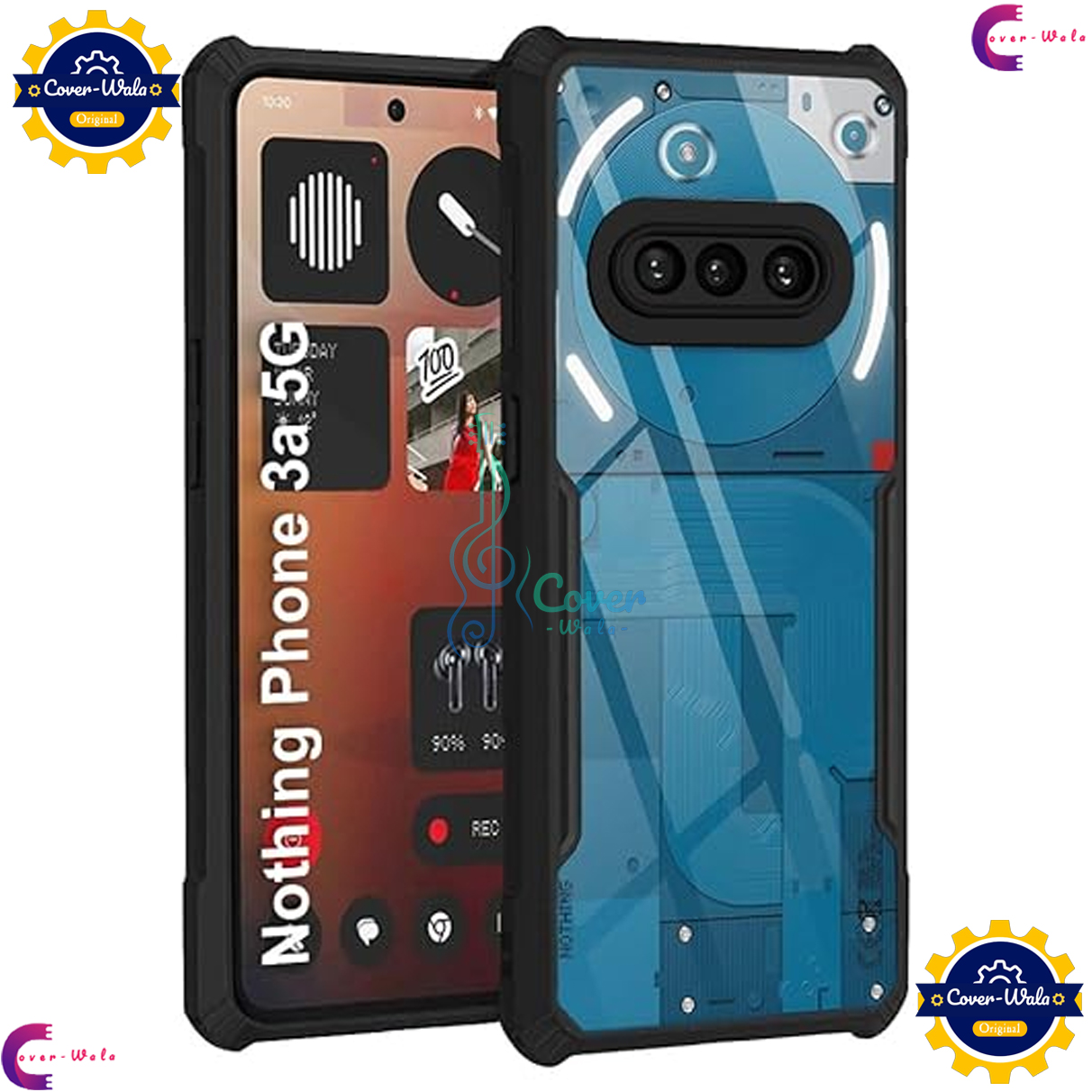 Picture of Transparent Back Clear Cover case + Xundd Protective Cover + Silicone Back Cover With Camera Protection Specially Designed For Nothing Phone 3a 5G Back Cover.