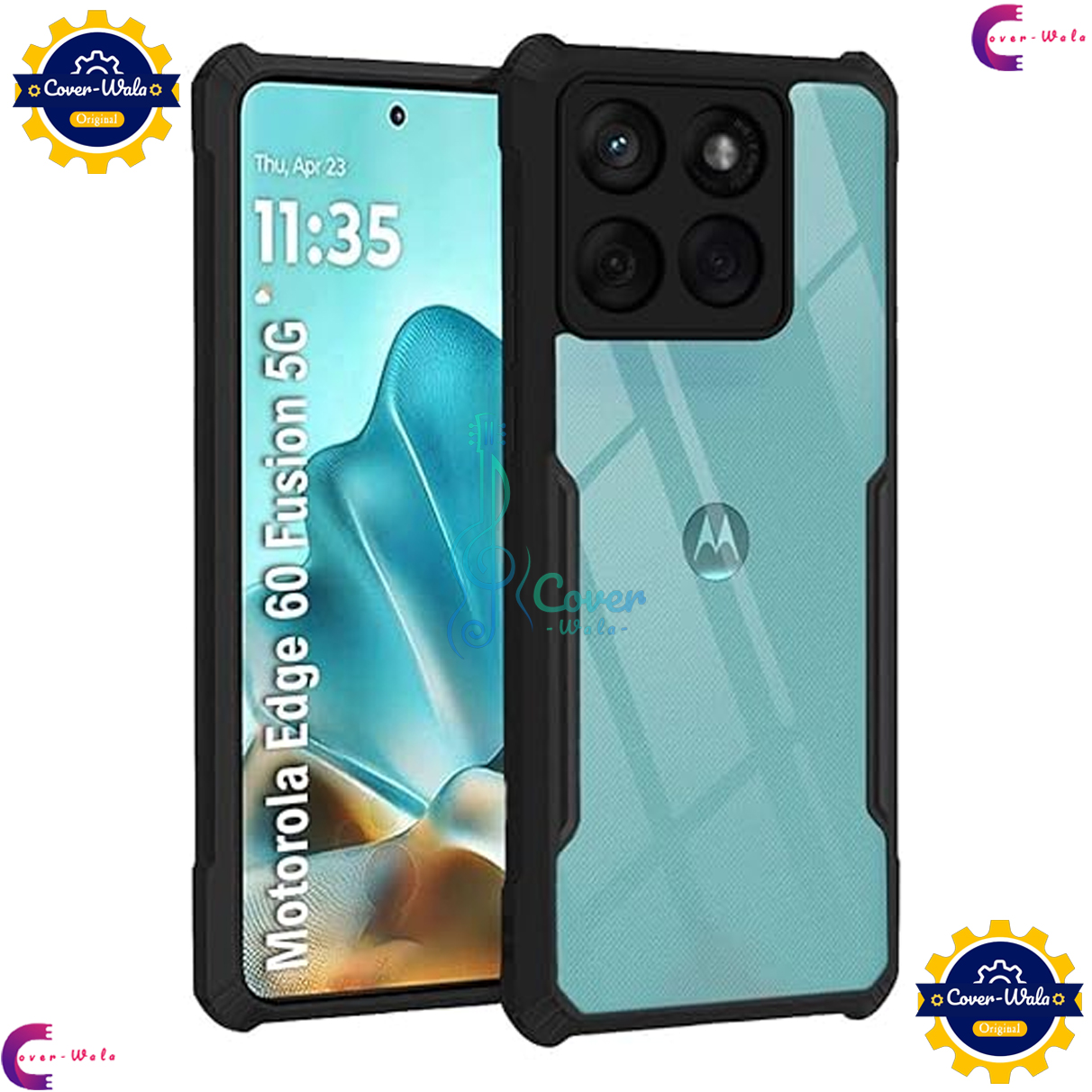 Picture of Transparent Back Clear Cover case + Xundd Protective Cover + Silicone Back Cover With Camera Protection Specially Designed For Motorola Moto Edge 60 Fusion 5G Back Cover.