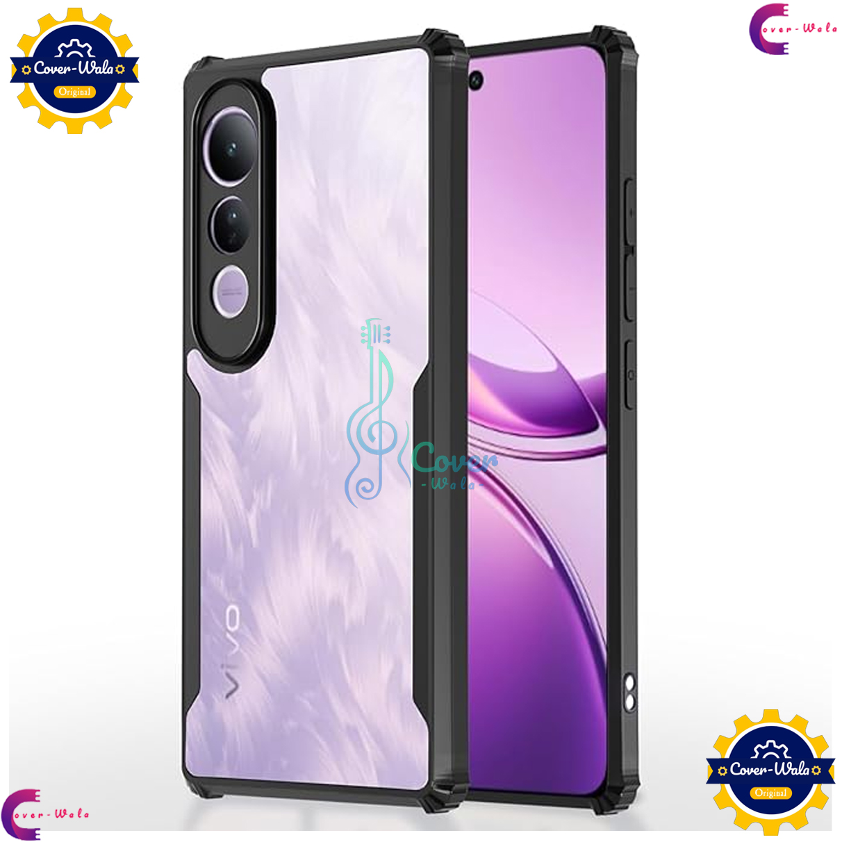 Picture of Transparent Back Clear Cover case + Xundd Protective Cover + Silicone Back Cover With Camera Protection Specially Designed For VIVO V50 Lite 5G Back Cover.