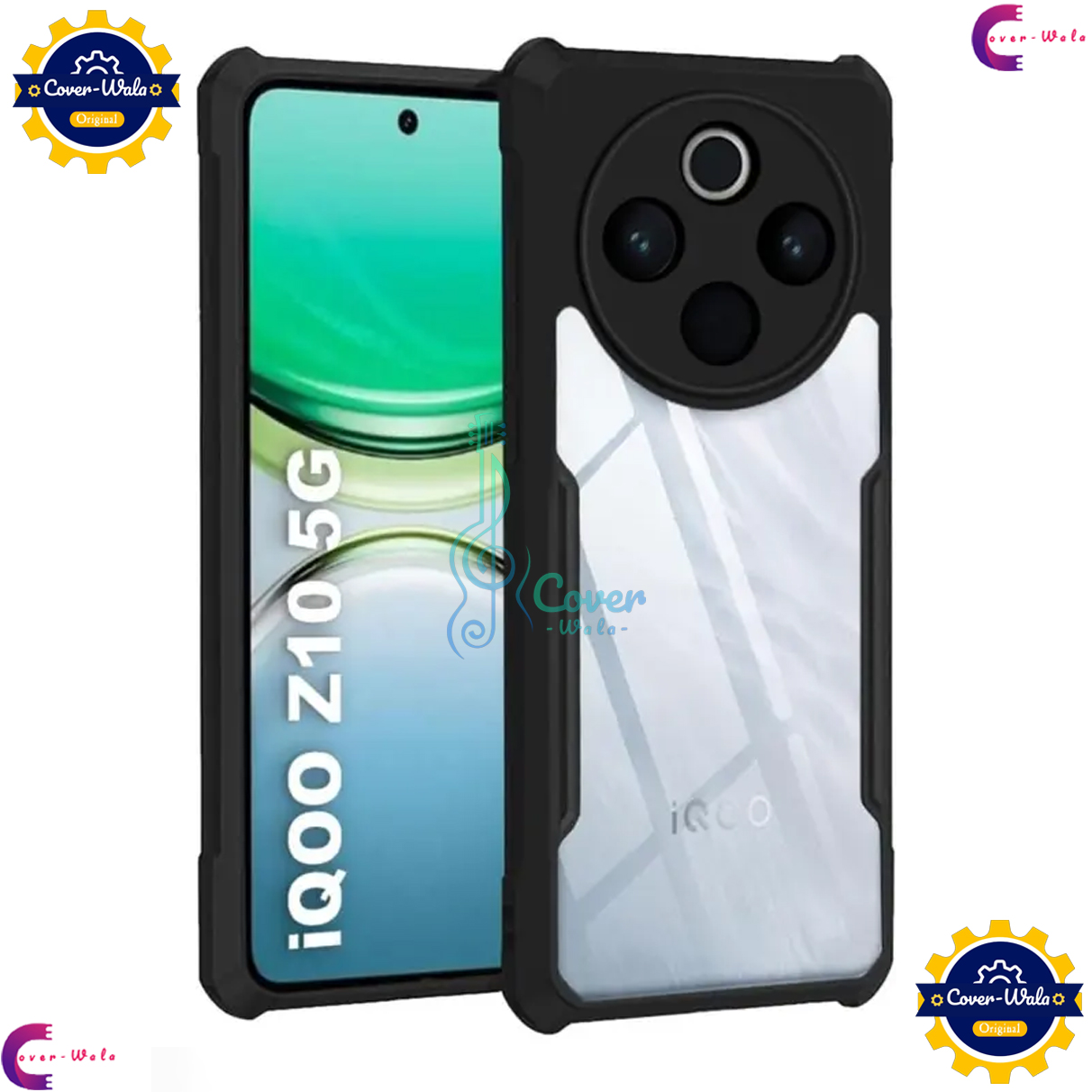 Picture of Transparent Back Clear Cover case + Xundd Protective Cover + Silicone Back Cover With Camera Protection Specially Designed For iQOO Z10 / Vivo T4 5G Back Cover.