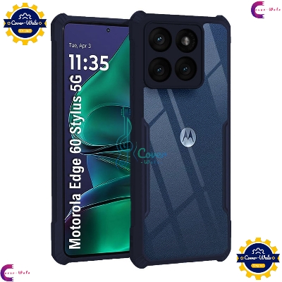 Picture of Transparent Back Clear Cover case + Xundd Protective Cover + Silicone Back Cover With Camera Protection Specially Designed For Motorola Moto Edge 60 Stylus 5G Back Cover.