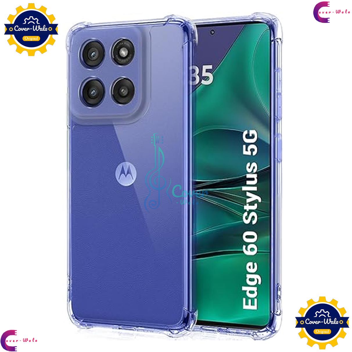 Picture of Transparent Back Clear Cover case + Xundd Protective Cover + Silicone Back Cover With Camera Protection Specially Designed For Motorola Moto Edge 60 Stylus 5G Back Cover.