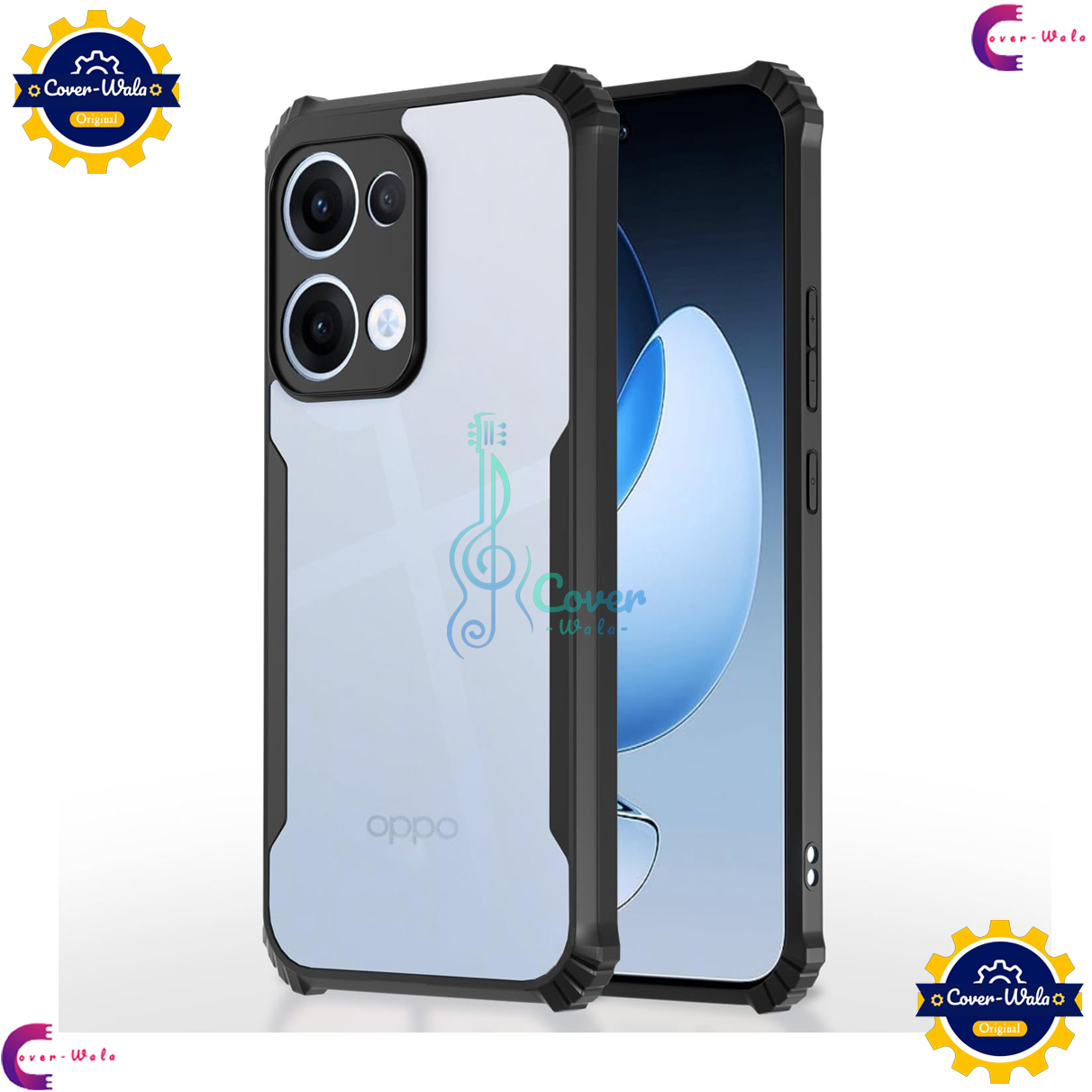 Picture of Transparent Back Clear Cover case + Xundd Protective Cover + Silicone Back Cover With Camera Protection Specially Designed For OPPO Reno 13 5G Back Cover.
