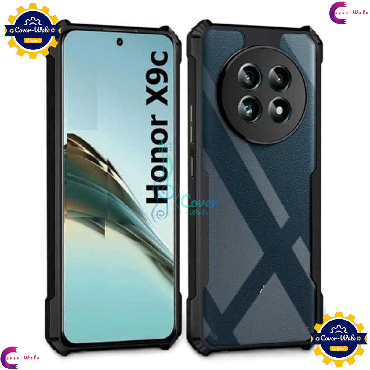 Picture of Transparent Back Clear Cover case + Xundd Protective Cover + Silicone Back Cover With Camera Protection Specially Designed For Honor X9c 5G Back Cover.