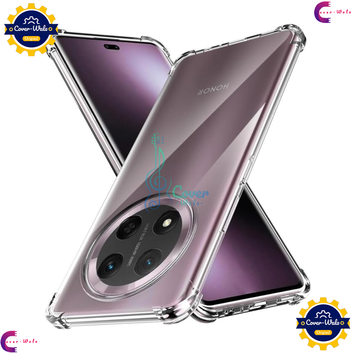 Picture of Transparent Back Clear Cover case + Xundd Protective Cover + Silicone Back Cover With Camera Protection Specially Designed For Honor X9c 5G Back Cover.