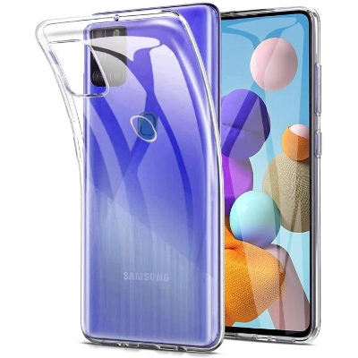 Picture of Samsung Galaxy A21s Premium Silicone Case Crystal Clear Soft TPU Ultra-Thin Transparent Flexible Protective Mobile Phone Back Cover