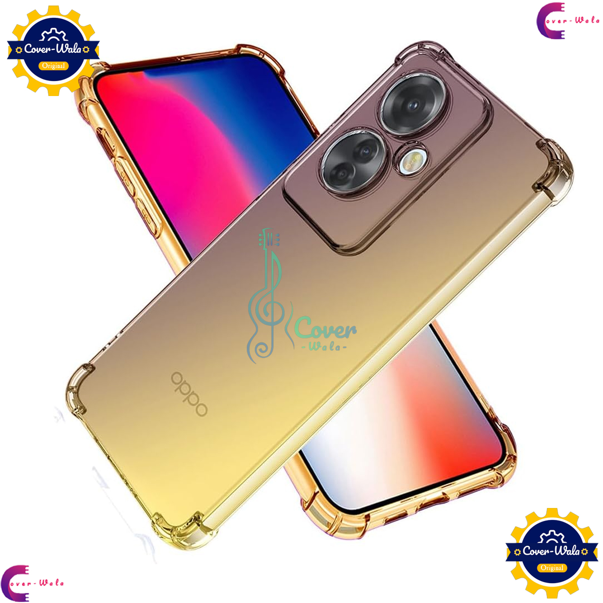 Picture of Transparent Back Clear Cover case + Xundd Protective Cover + Silicone Back Cover With Camera Protection Specially Designed For OPPO Reno 11F 5G / OPPO Reno 11 F Back Cover.