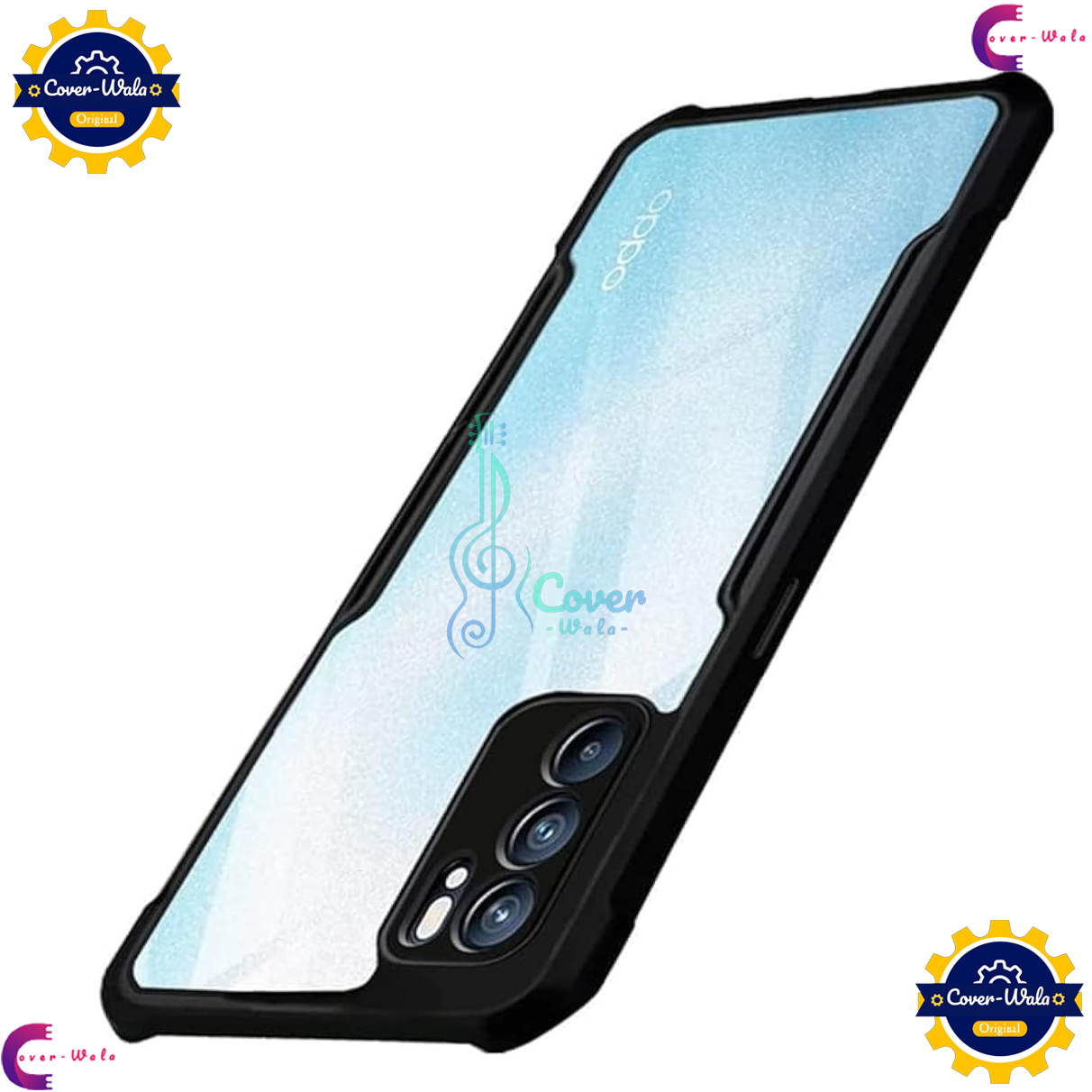Picture of Transparent Back Clear Cover case + Xundd Protective Cover + Silicone Back Cover With Camera Protection Specially Designed For Oppo Reno 12 Pro 5G Back Cover.