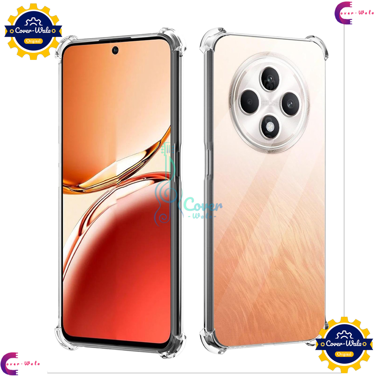 Picture of Transparent Back Clear Cover case + Xundd Protective Cover + Silicone Back Cover With Camera Protection Specially Designed For Oppo Reno12F 5G Back Cover.