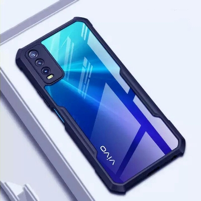 Picture of For Vivo Y12A / Vivo Y12S Shockproof Tpu Bumper Hard Clear Acrylic Mobile Phone Case For Vivo Y12A Back Cover - Camera