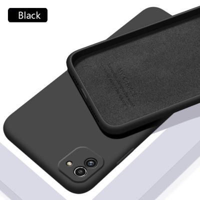 Picture of For Samsung Galaxy A03 Square Edges Case Liquid Silicone Casing Lens Protection Soft Slim Back Cover