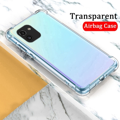 Picture of Samsung Galaxy A03 Camera Protection Premium Silicone Case Crystal Clear Soft TPU Ultra-Thin Transparent Flexible Protective Mobile Phone Back Cover