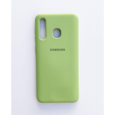 Picture of Samsung Galaxy A20s Liquid Silicone Case Silky Soft-Touch Finish Back Protective Cover - Phone - Camera