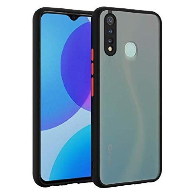 Picture of Samsung Galaxy A20s - Luxury Camera Protective Shockproof Matte Frosted and Smoky Transparent Premium Back Cover/ Case