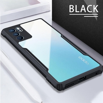Picture of OPPO Reno6 4G Shockproof TPU Bumper Clear Acrylic Mobile Phone Case For Oppo Reno 6 Back Cover