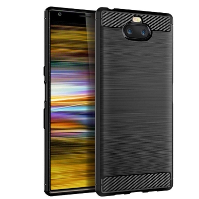 Picture of For Sony Xperia 8 Luxury Shockproof Beetle Carbon Fibre Soft Tpu Silicone Back Case Cover - Camera - Phone Back Cover