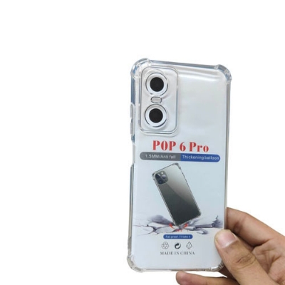 Picture of Tecno Pop 6 Pro - Premium Silicone Case Crystal Clear Soft TPU Ultra-Thin Transparent Flexible Protective Mobile Back Cover