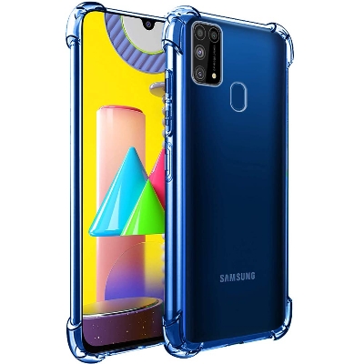 Picture of For Samsung Galaxy M31 ultra Slim Transparent anti shock side bumper corner 4D Crystal clear camera cutting cover
