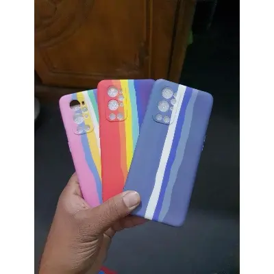 Picture of For OnePlus 9 Pro Luxury Rainbow Silicone Protect Back Cover Soft Case - Phone