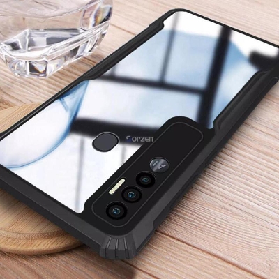 Picture of Tecno Spark 7 Pro - Premium Quality Casing Edge Reinforced Shockproof Cushion Back Clear Hybrid Transparent Hard Cover Phone Case (Back Case Cover For Smartphone)