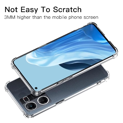 Picture of For Oppo F21 Pro 4G Oppo F21S ProReno 7 4G Edge-Reinforced Shockproof Cushion Back Clear Hybrid Transparent Sof Silicon Cover Casing (316851564) - 316851564