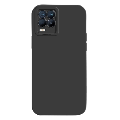 Picture of Realme 8 4G Premium Silicone Matte Soft Phone Case - Black (Back Case Cover For Smartphone)