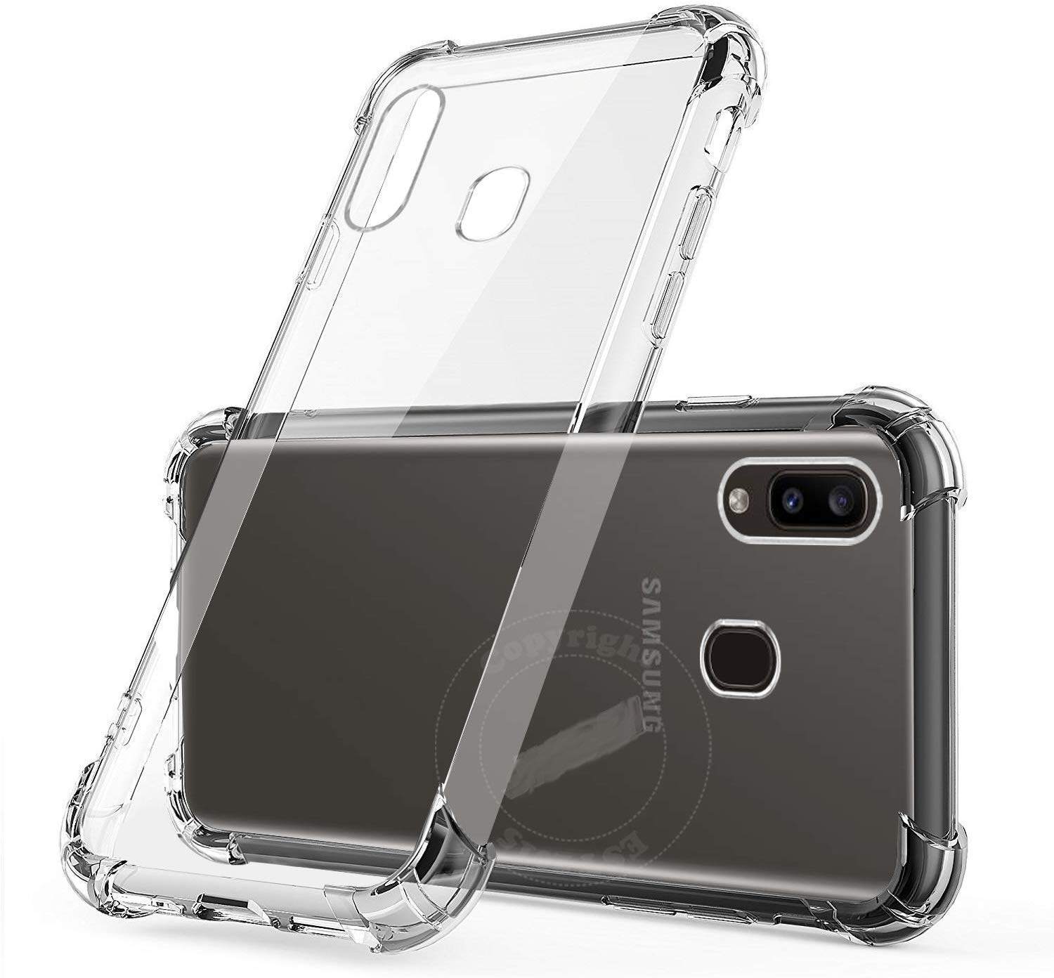 Picture of For Samsung Galaxy A20, A30, M10s" Silicone Shock Proof Hard Back Soft Air Corner Bumper Anti-Scratch Cover Case for "Samsung Galaxy A20, A30, M10s" (Transparent cover)