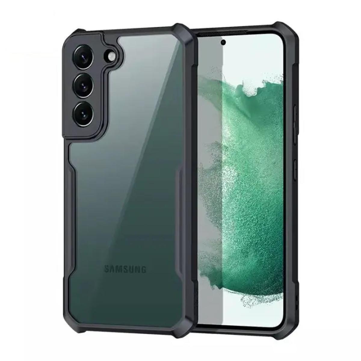 Picture of Xundd Case For Samsung Galaxy S22+ / Galaxy S22 Plus [Military Grade Drop Tested] Slim Clear Back with Shockproof Soft TPU Bumper Frame Cover - Black - Back Cover