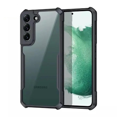 Picture of Xundd Case For Samsung Galaxy S22+ / Galaxy S22 Plus [Military Grade Drop Tested] Slim Clear Back with Shockproof Soft TPU Bumper Frame Cover - Black - Back Cover