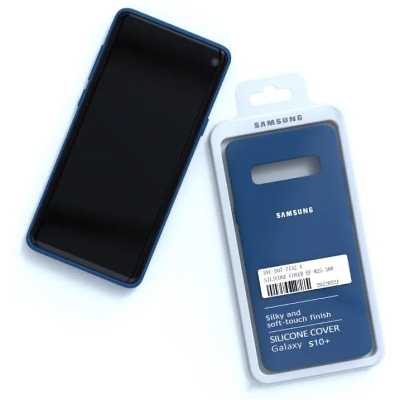 Picture of Samsung Galaxy S10 Plus Case Liquid Silicone Phone Silky Soft-Touch Cover Full Back Protective Shell & Box - Camera - Phone Back Cover