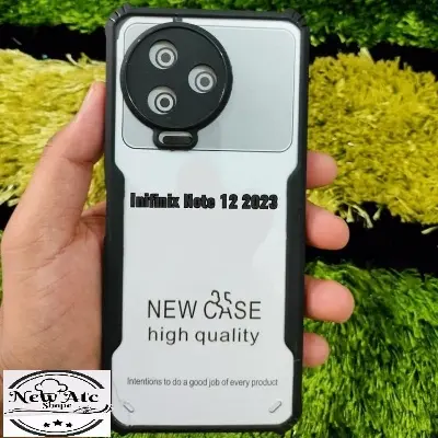 Picture of TheGiftKart Crystal Clear Infinix Note 12 2023 Back Cover Case | 360 Degree Protection | Shock Proof Design | Transparent Back Cover Case for Infinix Note 12 2023 (Black Bumper)