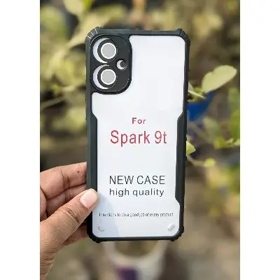 Picture of For Tecno Spark 9T Shockproof TPU Bumper Clear Acrylic Mobile Phone Case