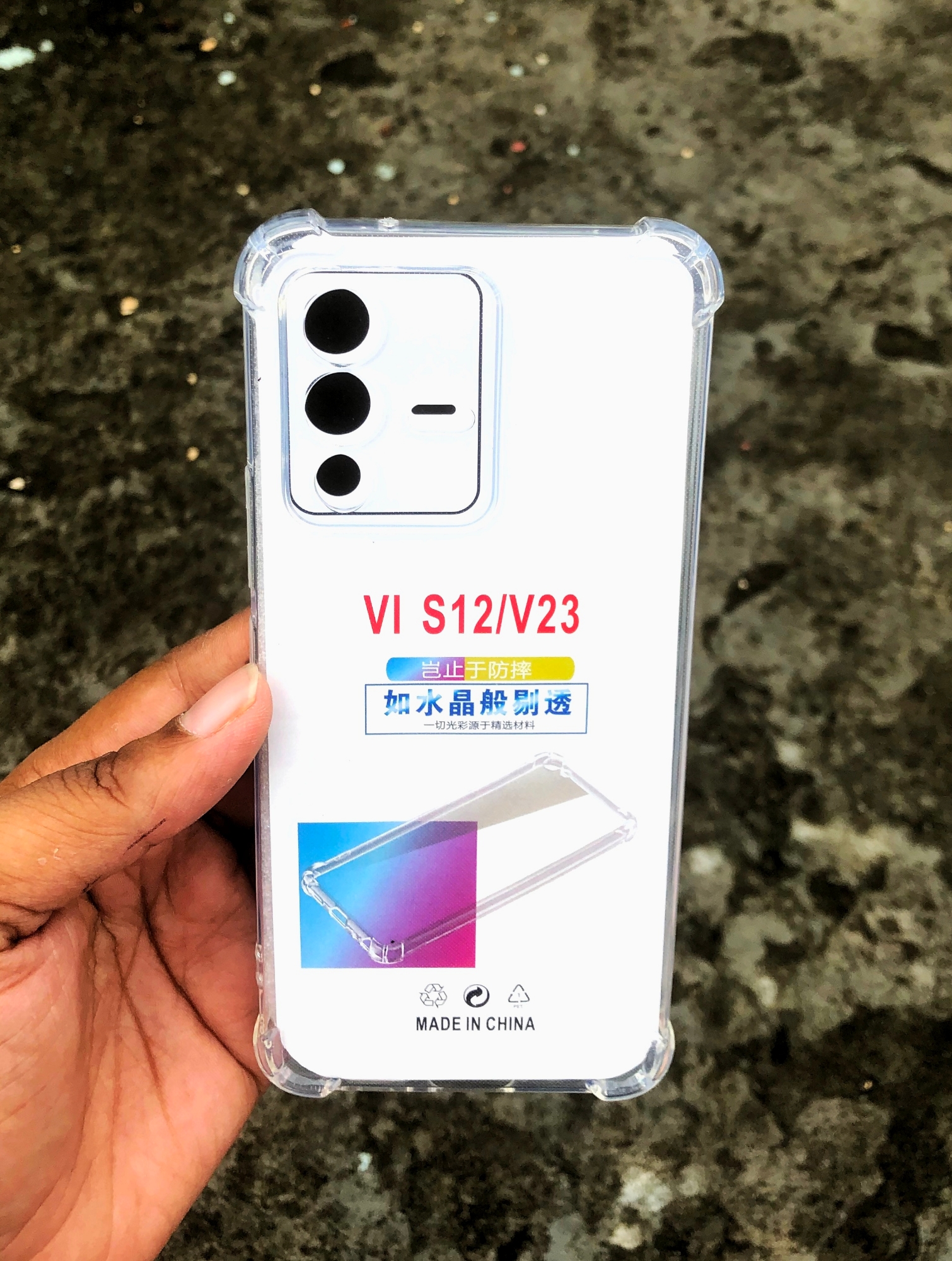 Picture of For Vivo V23  / S12  shockproof Transparent liquid Cristal clear long time useable soft premium protective back cover